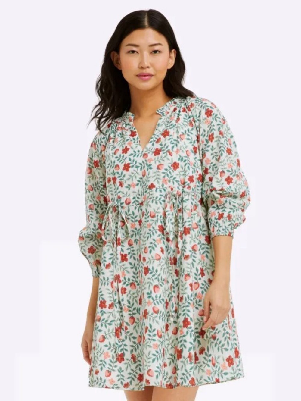 Draper James Size 2X Floral And Strawberry Print Tunic Dress